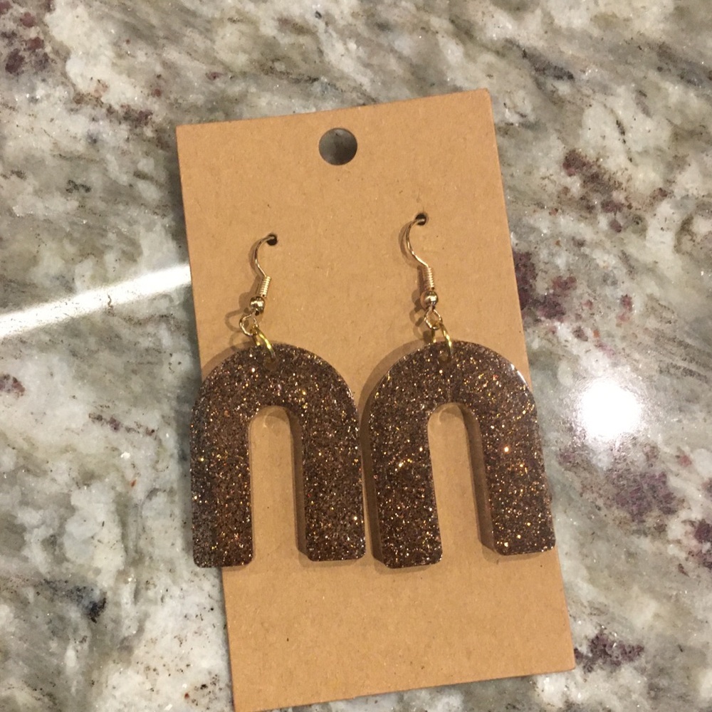 NEW gold & black sparkle dangles
